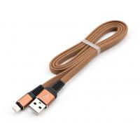 Дата кабель USB 2.0 AM to Lightning 1.0m flat nylon brown Vinga (VCPDCLFNB1BR)