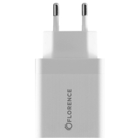 Зарядний пристрій Florence 1USB QC 3.0 White (FL-1050-W)