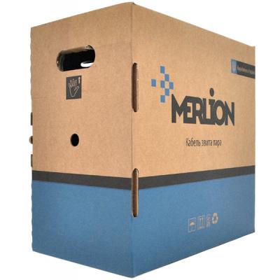 Кабель мережевий Merlion UTP 305м, cat 5e, CU, 4*2*0,50мм, ПВХ, outdoor (КПП-ВП (100) 4*2*0,50 / 17387)