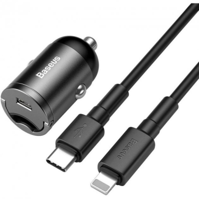 Зарядний пристрій Baseus Tiny Star Mini PPS 30W Type-C grey + cable Type-C to Lightni (TZVCHX-0G)