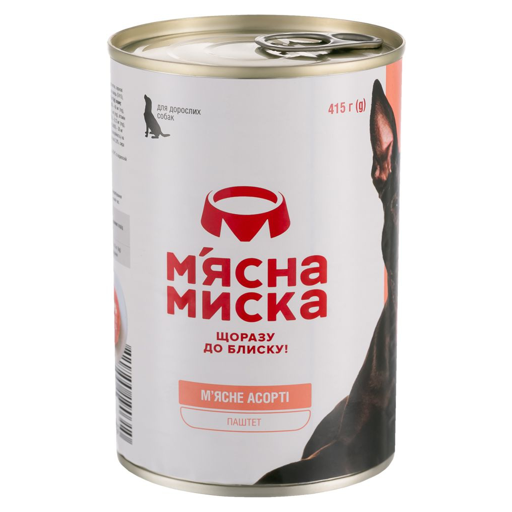 Консерви для собак М'ясна Миска паштет м’ясне асорті 415 г (4820255190310)