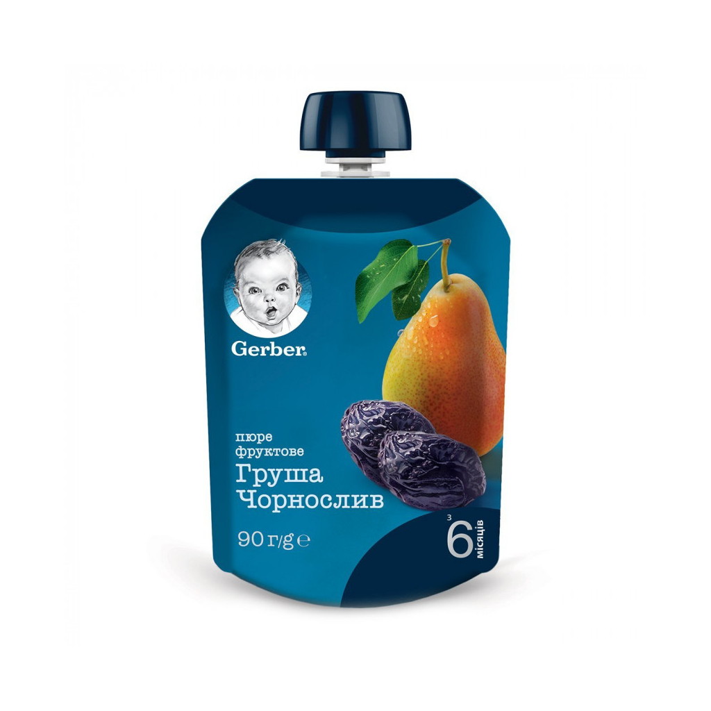 Дитяче пюре Gerber Груша і чорнослив 90 г (7613036346375)