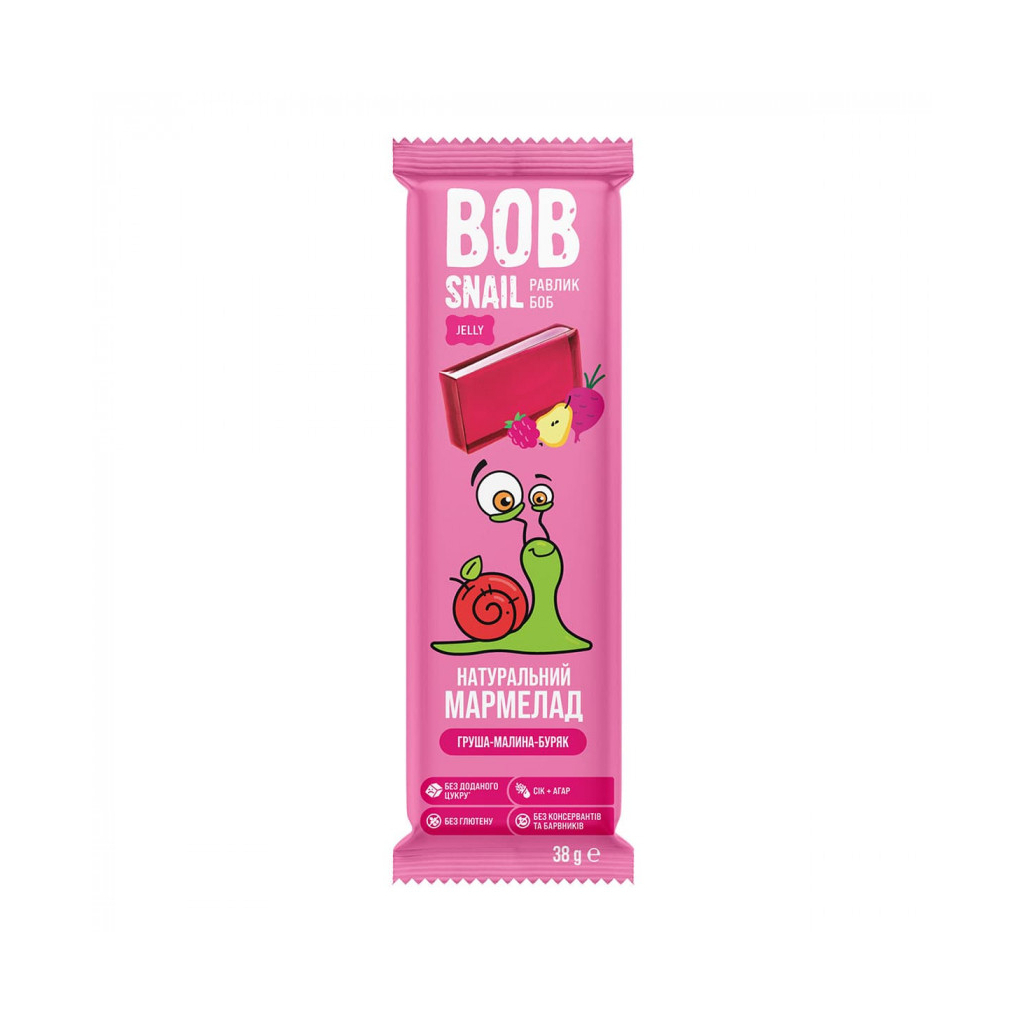 Мармелад Bob Snail Груша Малина Буряк, 38 г (4820219340720)