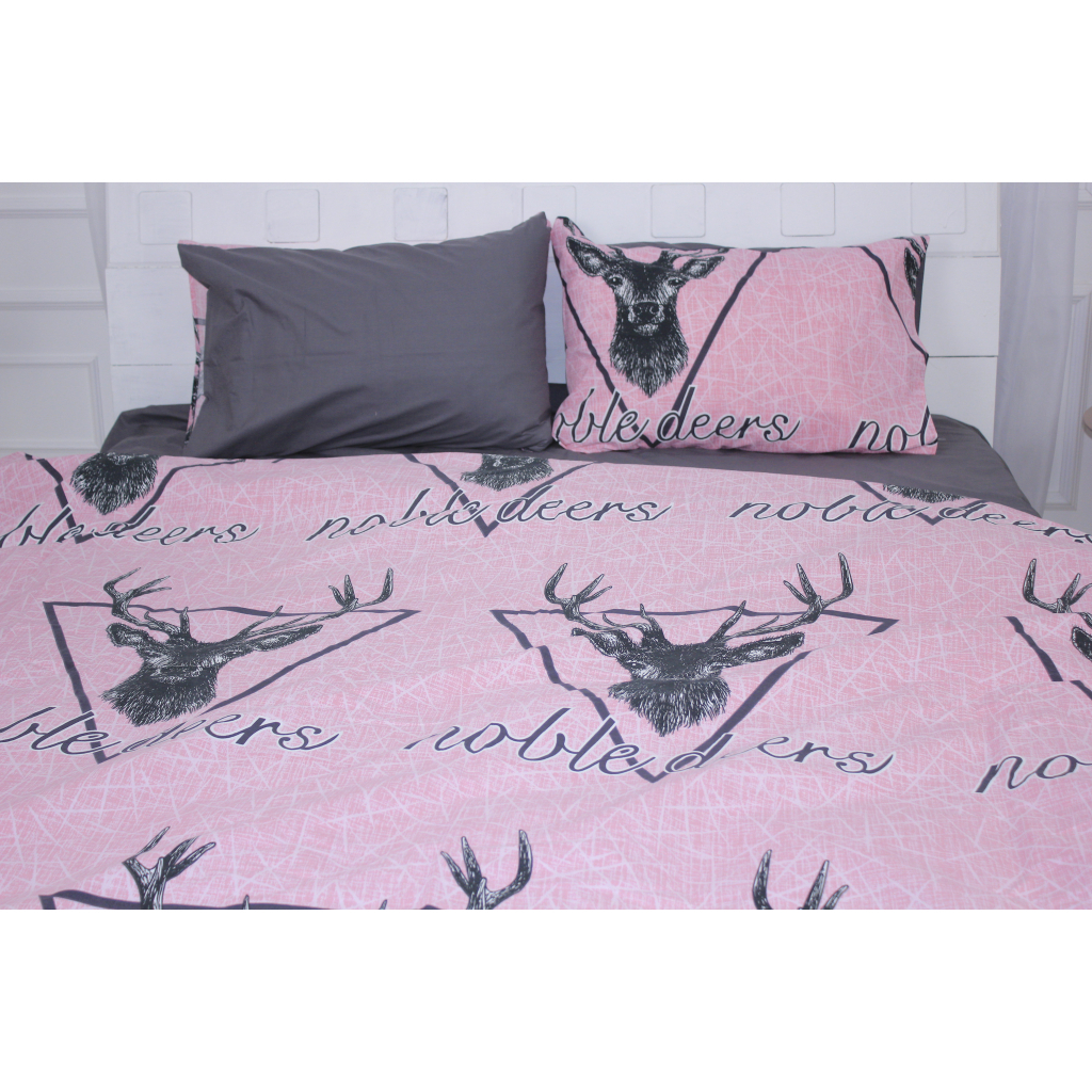 Постільна білизна MirSon Бязь Ranforce Elite 17-0516 Noble deers pink King Size (2200004706894)