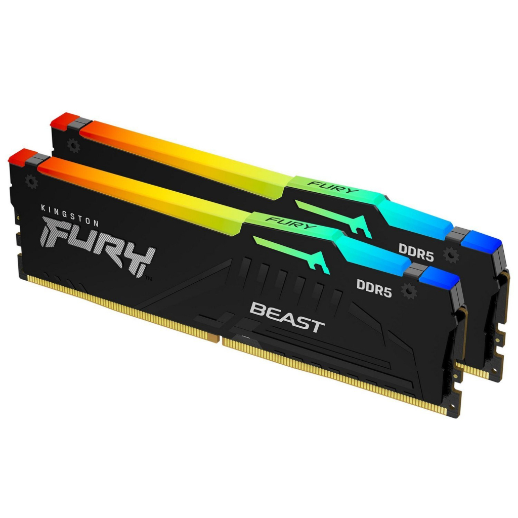 Модуль пам'яті для комп'ютера DDR5 32GB (2x16GB) 5600 MHz FURY Beast RGB Kingston Fury (ex.HyperX) (KF556C40BBAK2-32) Модуль пам'яті для комп'ютера DDR5 32GB (2x16GB) 5600 MHz FURY Beast RGB Kingston Fury (ex.HyperX) (KF556C40BBAK2-32)
