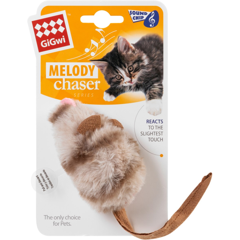 Іграшка для котів GiGwi Melody chaser Мишка з електронним чипом 9 см (75050) Іграшка для котів GiGwi Melody chaser Мишка з електронним чипом 9 см (75050)