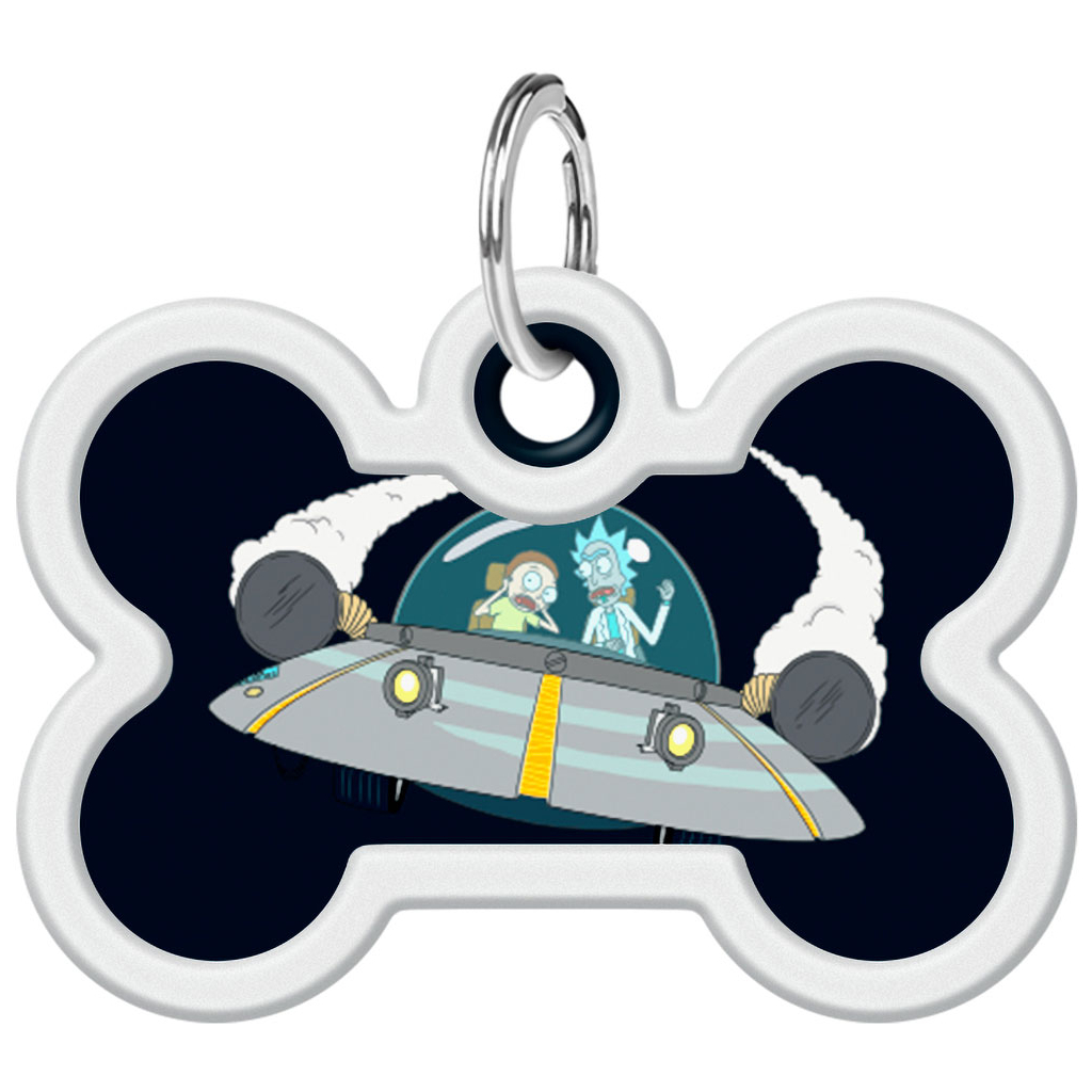 Адресник для тварин WAUDOG Smart ID з QR паспортом "Рік і Морті 1", кістка 40х28 мм (231-0280)