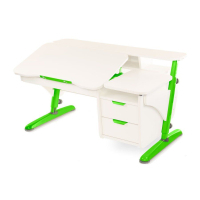 Desk Pondi Ergonomic transformer with a cabinet White-green (BL211ZL)