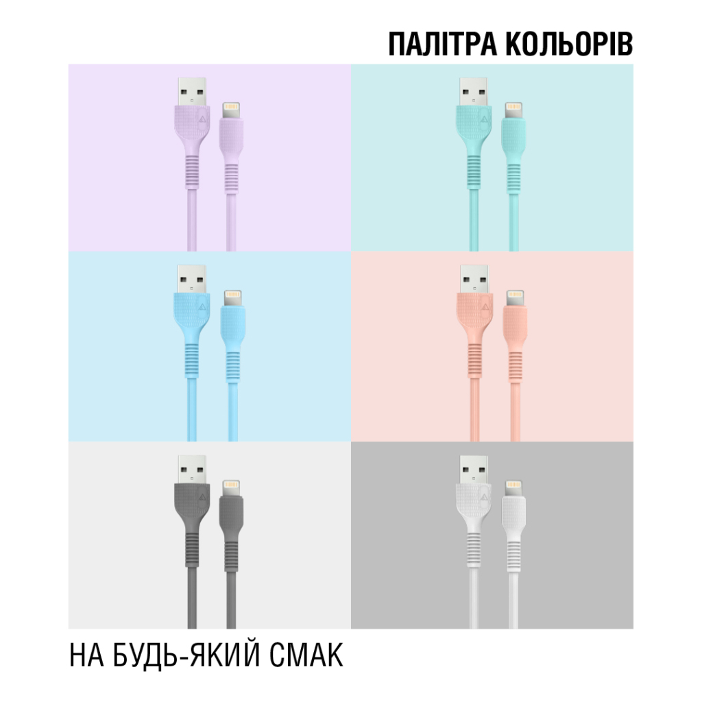Дата кабель USB 2.0 AM to Lightning 1.2m Blue ACCLAB (1283126518188)