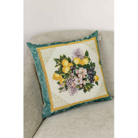 Provence tapestry pillowcase Verna Fruits, lemons in a gold frame (4823093447301)