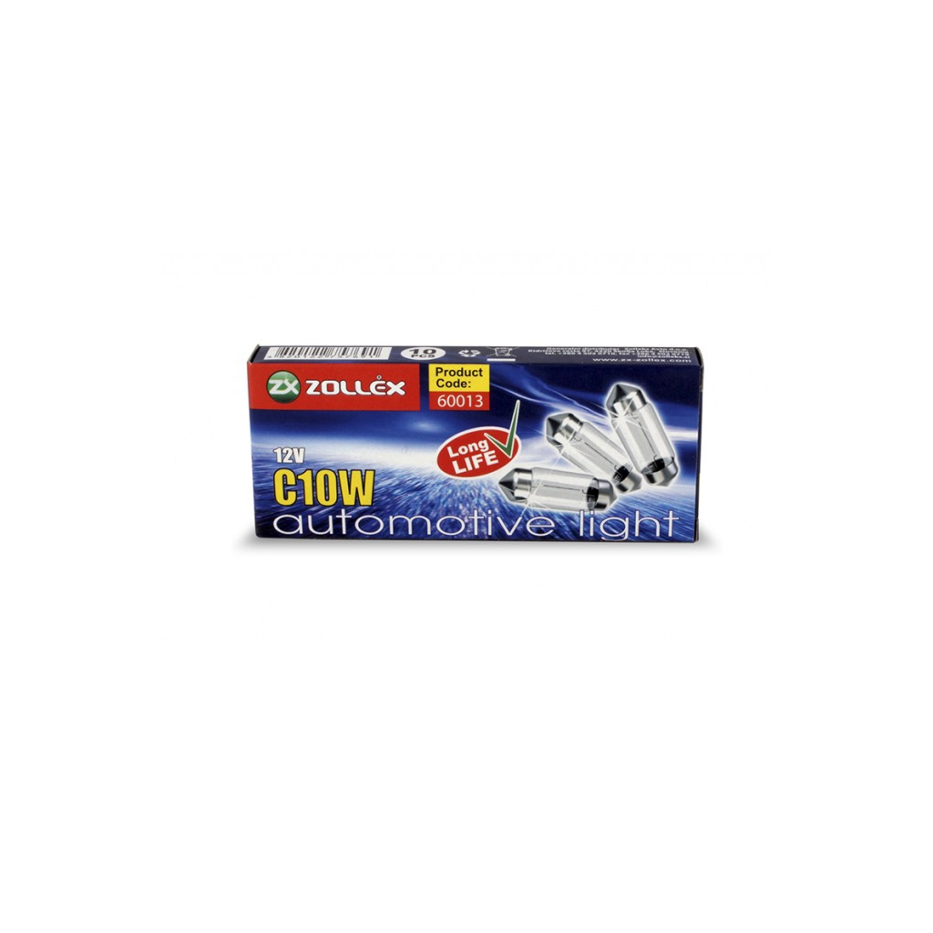Автолампа Zollex C10W 12V 35mm Автолампа Zollex C10W 12V 35mm