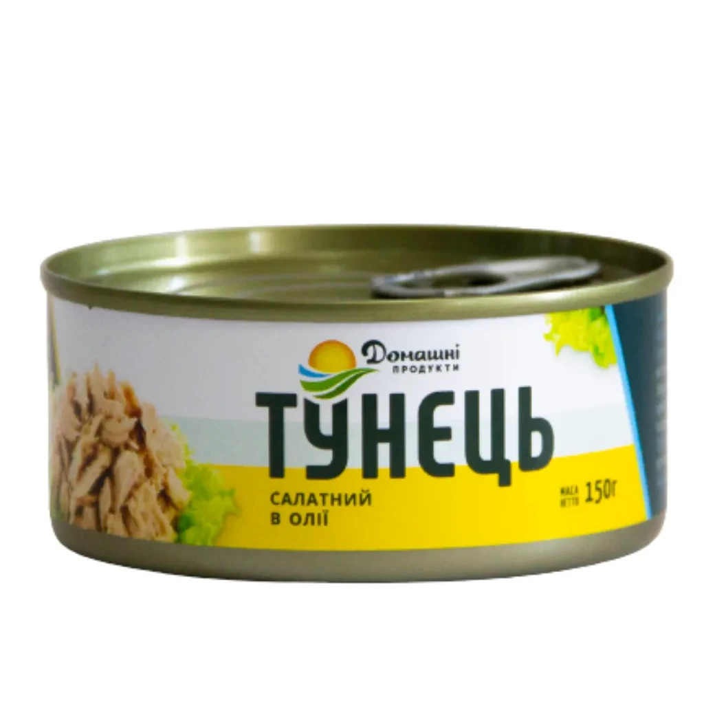 Рибні консерви Домашні продукти Тунець салатний в олії 150 г (4820186120530)
