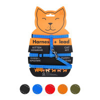 Dog Extreme nylon cat harness with leash W 10 mm L 110 cm blue (42852)