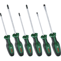 Bosch screwdriver set, set of 6, SL 4, 6.5 mm, PH1x100 mm, PH2x125 mm, PZ1x100 mm, PZ2x125 mm (1.600.A02.BX7)