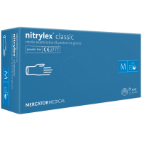 Медичні рукавички Mercator Medical Nitrylex Classic Нітрилові Неопудрені діагностичні Розмір M Сині 100 шт. (3.1010) (5906615004905)