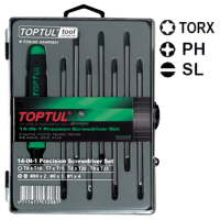 Toptul Precision Screwdriver Set 14 in 1 (T5-T20,PH,SL) (GAAW0804)