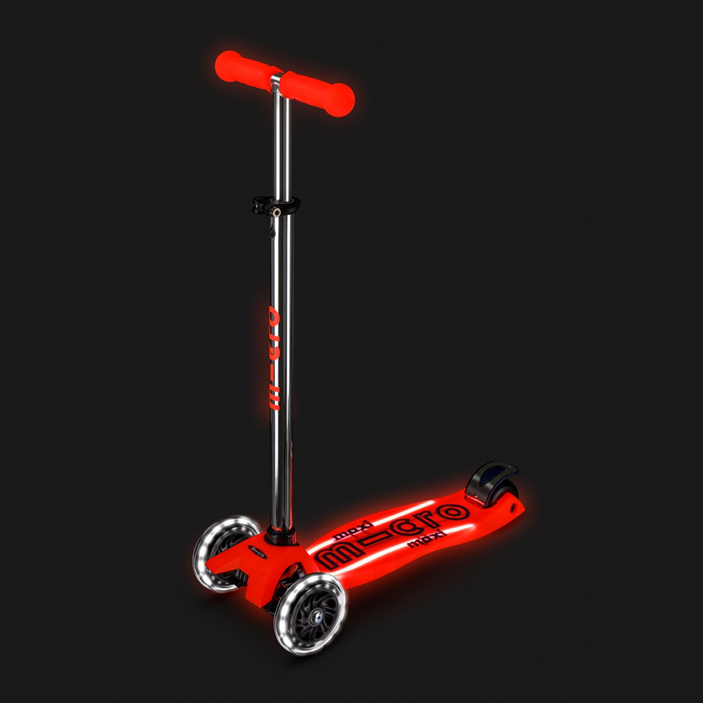 Самокат Micro Maxi Deluxe Glow LED Plus Червона аура (MMD379)