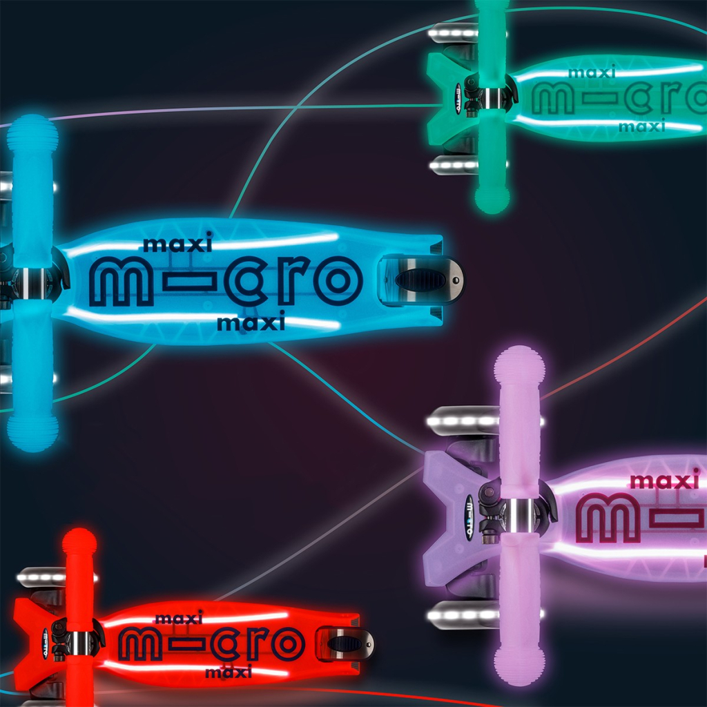 Самокат Micro Maxi Deluxe Glow LED Plus Червона аура (MMD379)