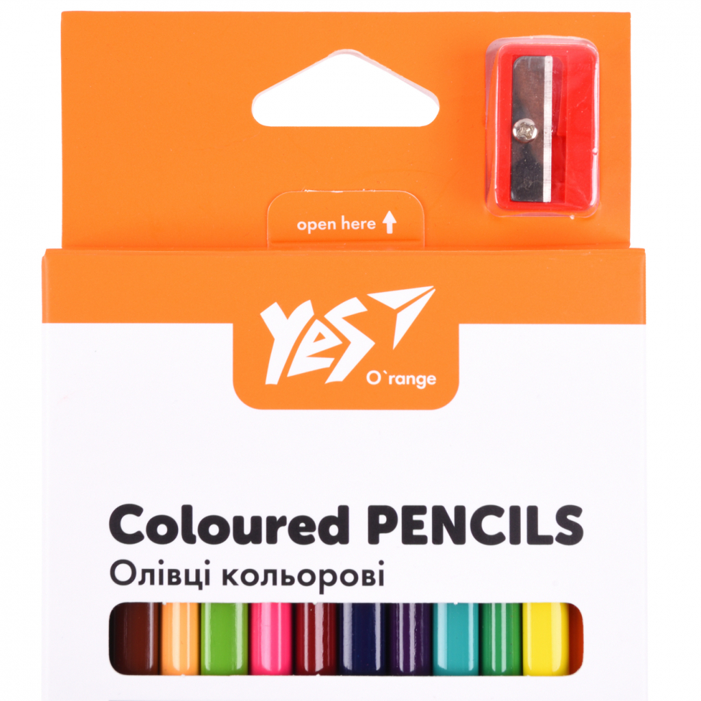 Олівці кольорові Yes Orange Line 12/24 кольорів з точилкою (290755) Олівці кольорові Yes Orange Line 12/24 кольорів з точилкою (290755)