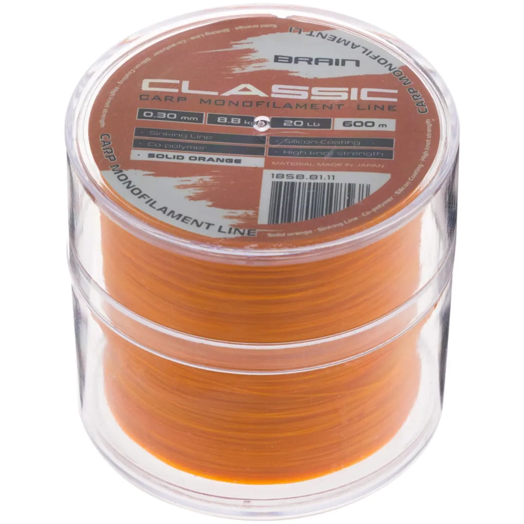 Волосінь Brain Classic Carp Line (solid orange) 600m 0.30mm 20lb 8.8kg (1858.81.11) Волосінь Brain Classic Carp Line (solid orange) 600m 0.30mm 20lb 8.8kg (1858.81.11)