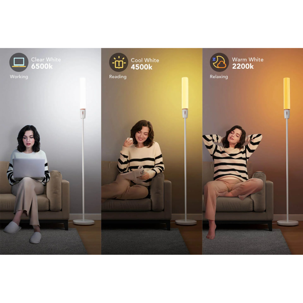 Торшер Govee H6078, 1500Lm, RGBICW, WI-FI/Bluetooth, white (H6078302)