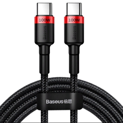 Дата кабель USB-C to USB-C 2.0m PD2.0 100W (20V/5A) red+black Baseus (CATKLF-AL91)