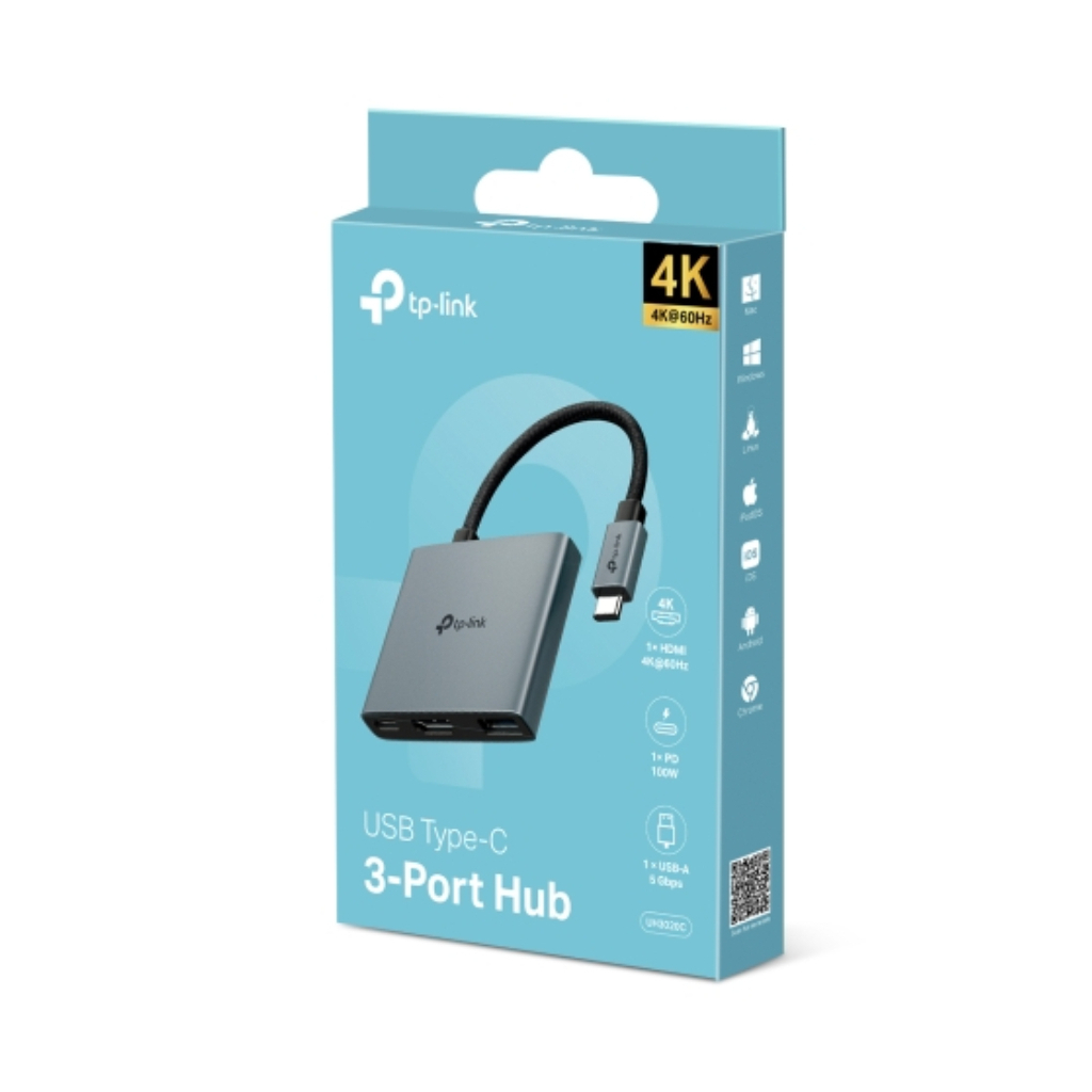 Порт-реплікатор TP-Link USB Type-C 3-в-1 (UH3020C) Порт-реплікатор TP-Link USB Type-C 3-в-1 (UH3020C)
