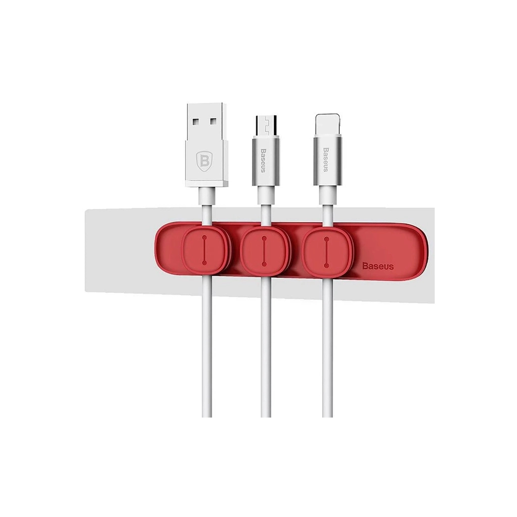 Тримач для кабелю Baseus Peas Cable Clip Red (ACWDJ-09) Тримач для кабелю Baseus Peas Cable Clip Red (ACWDJ-09)