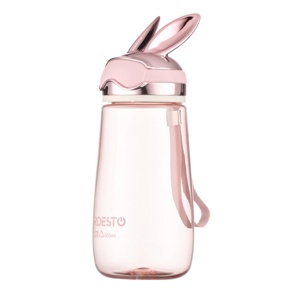 Пляшка для води ARDESTO Bunny 600мл, пластик, рожевий (AR2260BP) Пляшка для води ARDESTO Bunny 600мл, пластик, рожевий (AR2260BP)