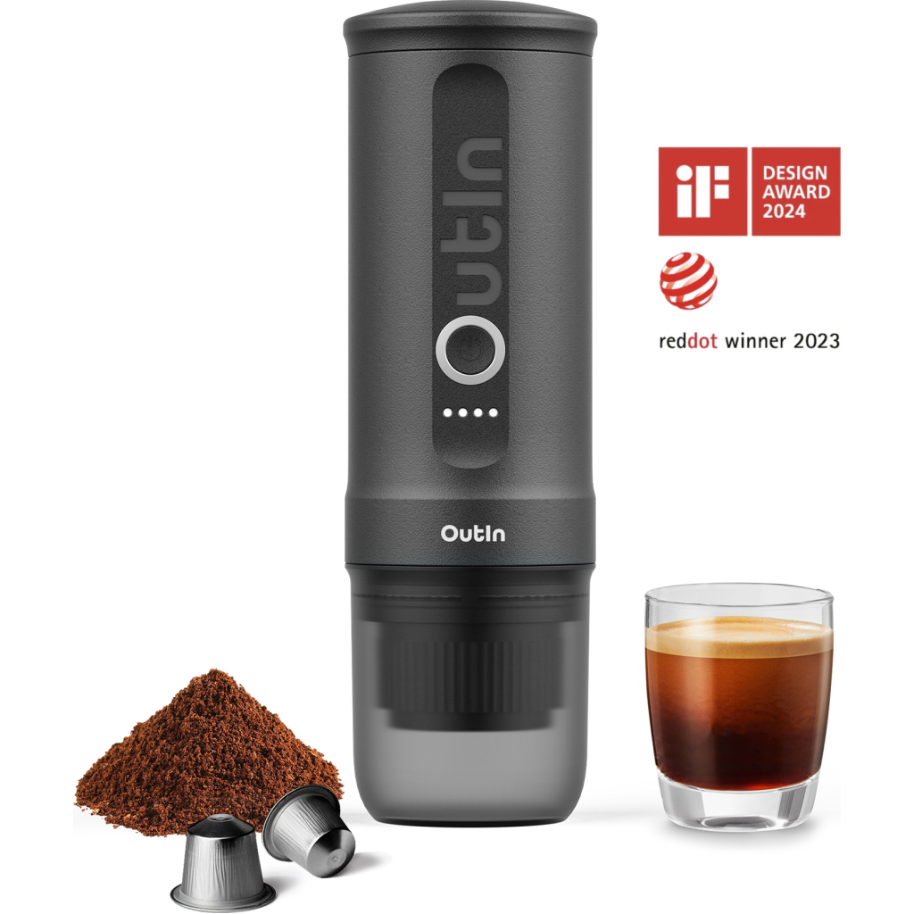 Портативна кавоварка Outin Nano Espresso Machine в дорожньому футлярі OTEM-01 Space Grey (OTEM-01-SG-BAG) Портативна кавоварка Outin Nano Espresso Machine в дорожньому футлярі OTEM-01 Space Grey (OTEM-01-SG-BAG)
