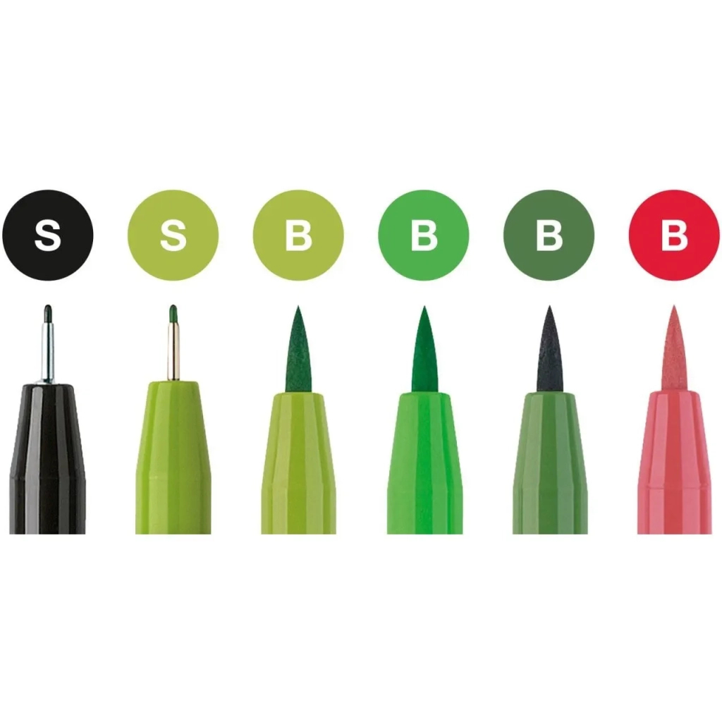 Лайнер Faber-Castell набір ручок капілярних PITT Artist Pens Hand Lettering Set 6 шт. різних товщин (27339)
