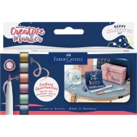 Set of Faber-Castell fine metallic markers for decoration Goldfaber Creative Marker Metallic Brush, 6 colors, B (brush) (33002)