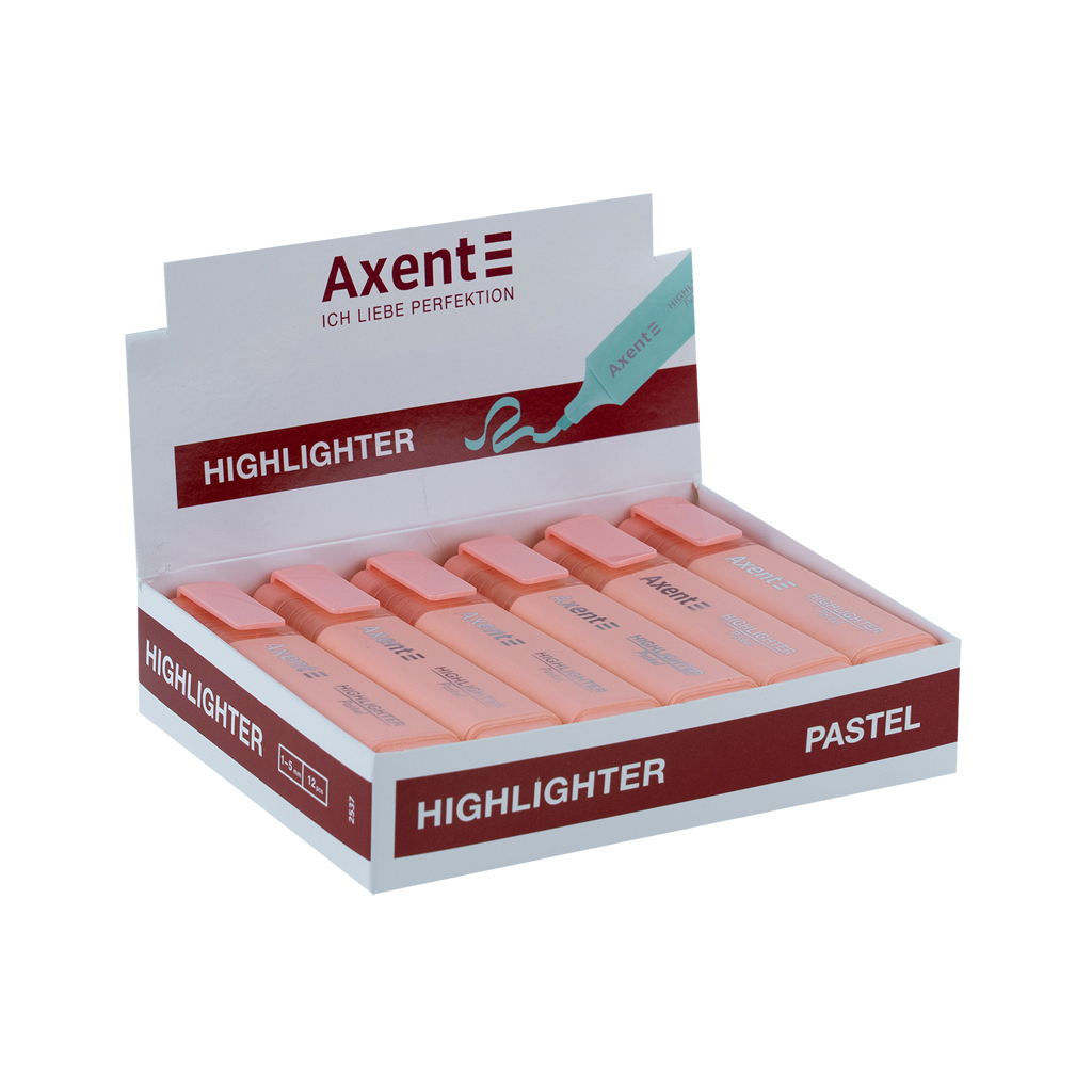 Маркер Axent Highlighter 2537-A, 1-5 мм клиноп. пастель рожевий (2537-24-A) Маркер Axent Highlighter 2537-A, 1-5 мм клиноп. пастель рожевий (2537-24-A)