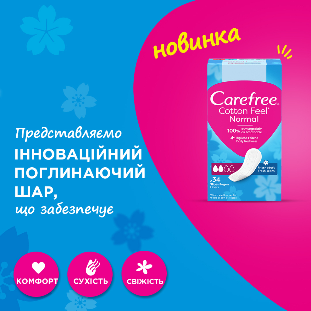Щоденні прокладки Carefree Cotton Fresh 34 шт. (3574661064307/3574661565071/8002110312365)