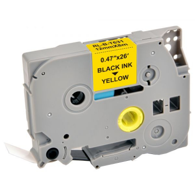 Label printer tape UKRMARK RL-B-T631P-BK/YE, TZE631 analog. 12 mm x 8 m (CBTZ631)
