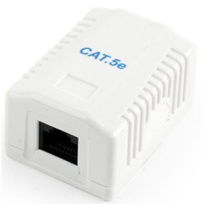 Розетка мережева Cablexpert RJ45x1 UTP, cat.5e (NCAC-1U5E-01)