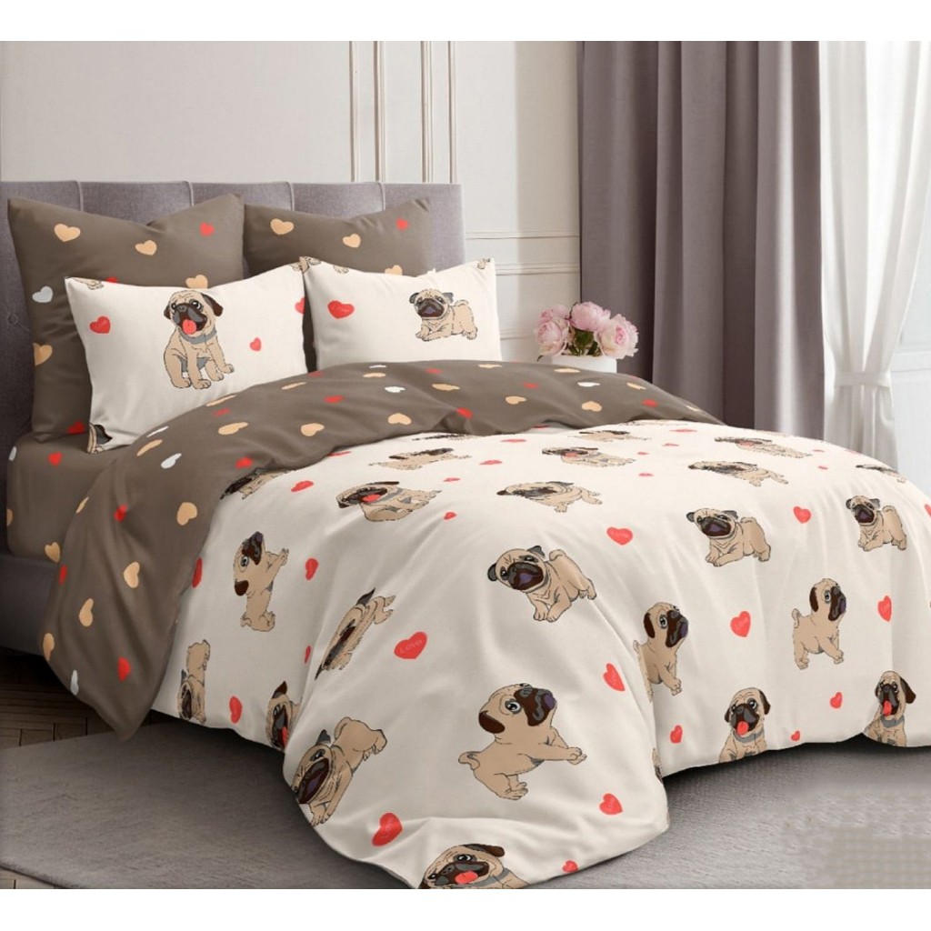 Постільна білизна MirSon Бязь 17-0566 Pug-dog (2200004268743)