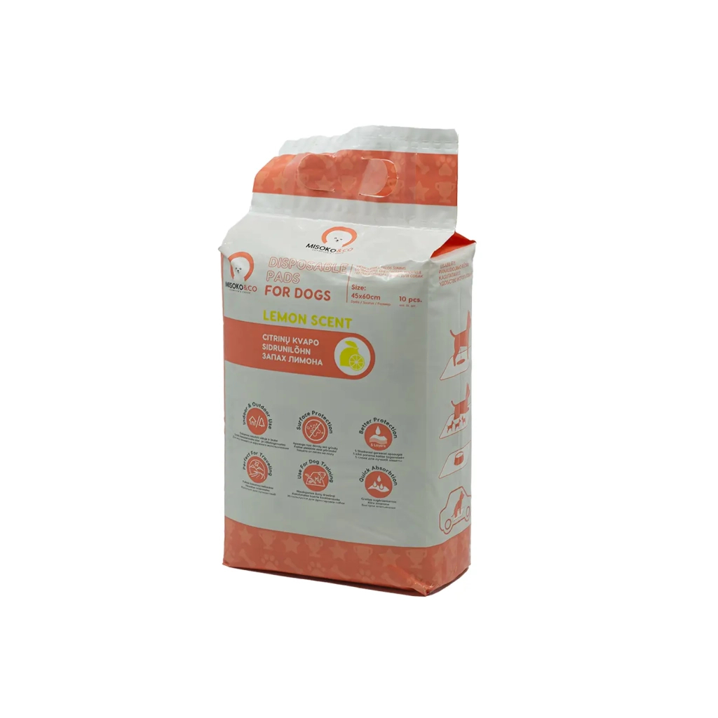 Пелюшки для собак MISOKO&CO з ароматом лимона 45х60 см 10 шт (SHAMSK63058) Пелюшки для собак MISOKO&CO з ароматом лимона 45х60 см 10 шт (SHAMSK63058)