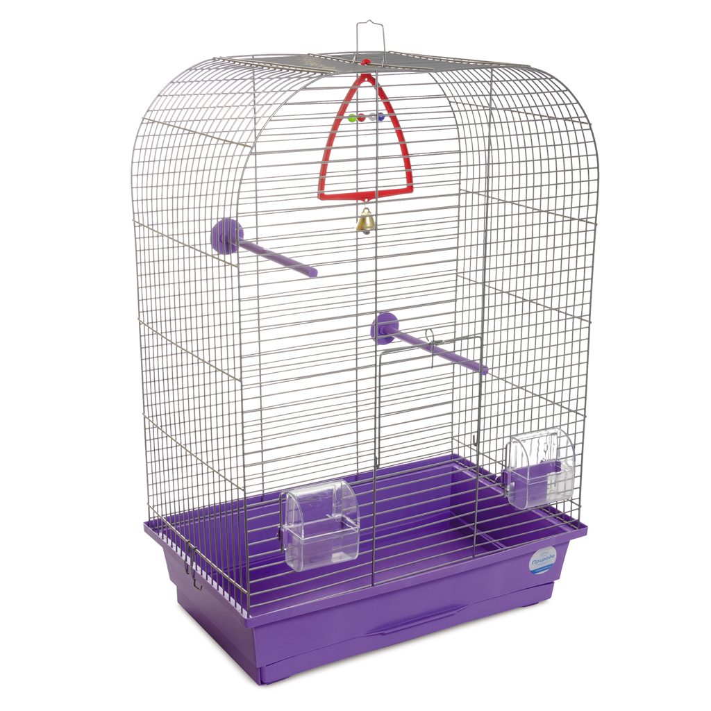Клітка для птахів Природа "Ауріка" 44x64x27 см хром/фіолетова (4823082414901)