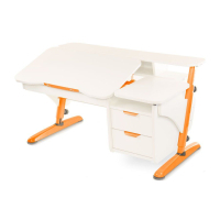 Pondi Ergonomic transformer desk with a white-orange cabinet (BL211OR)
