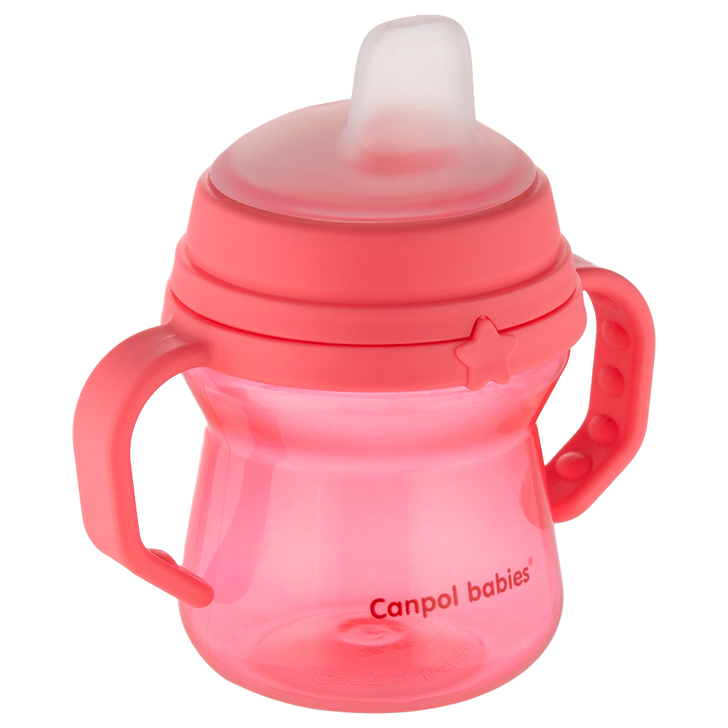 Поїльник-непроливайка Canpol babies з силіконовим носиком FirstCup 150 мл Рожева (56/614_pin)