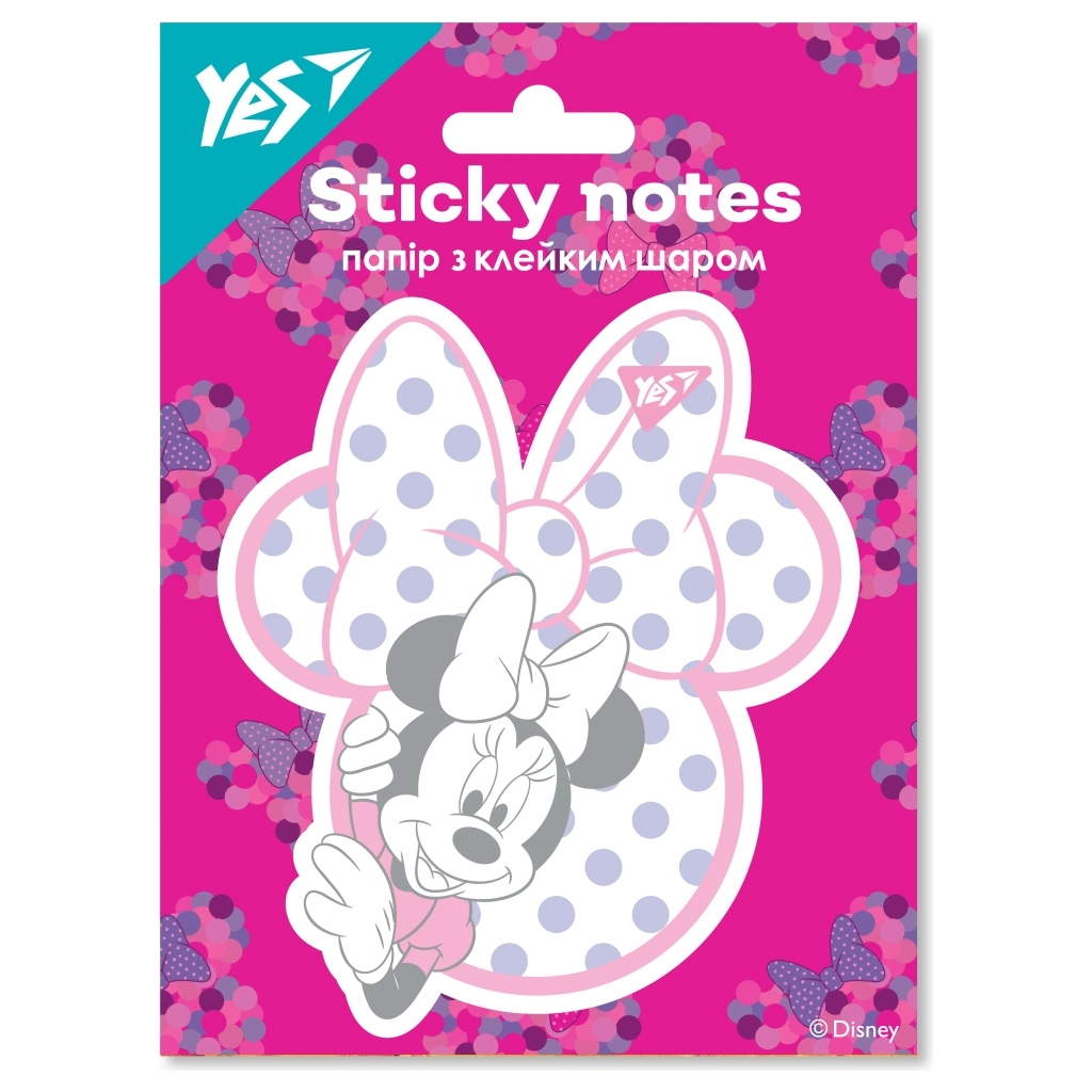 Папір для нотаток Yes з клейким шаром фігурна Minnie Mouse, 40 аркушів (170301)