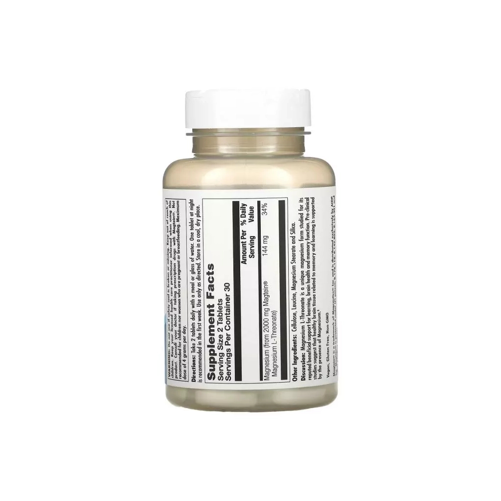 Мінерали KAL Магній L-Треонат, Think Magnesium L-Threonate, 60 таблеток (CAL-27193)