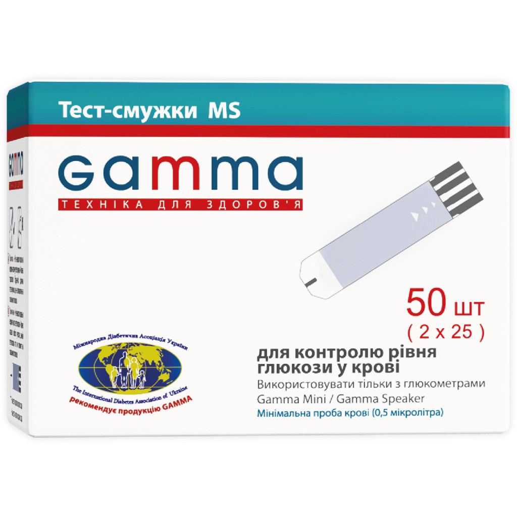 Тест-смужки для глюкометра Bionime MS 50 шт. (7640143651818)