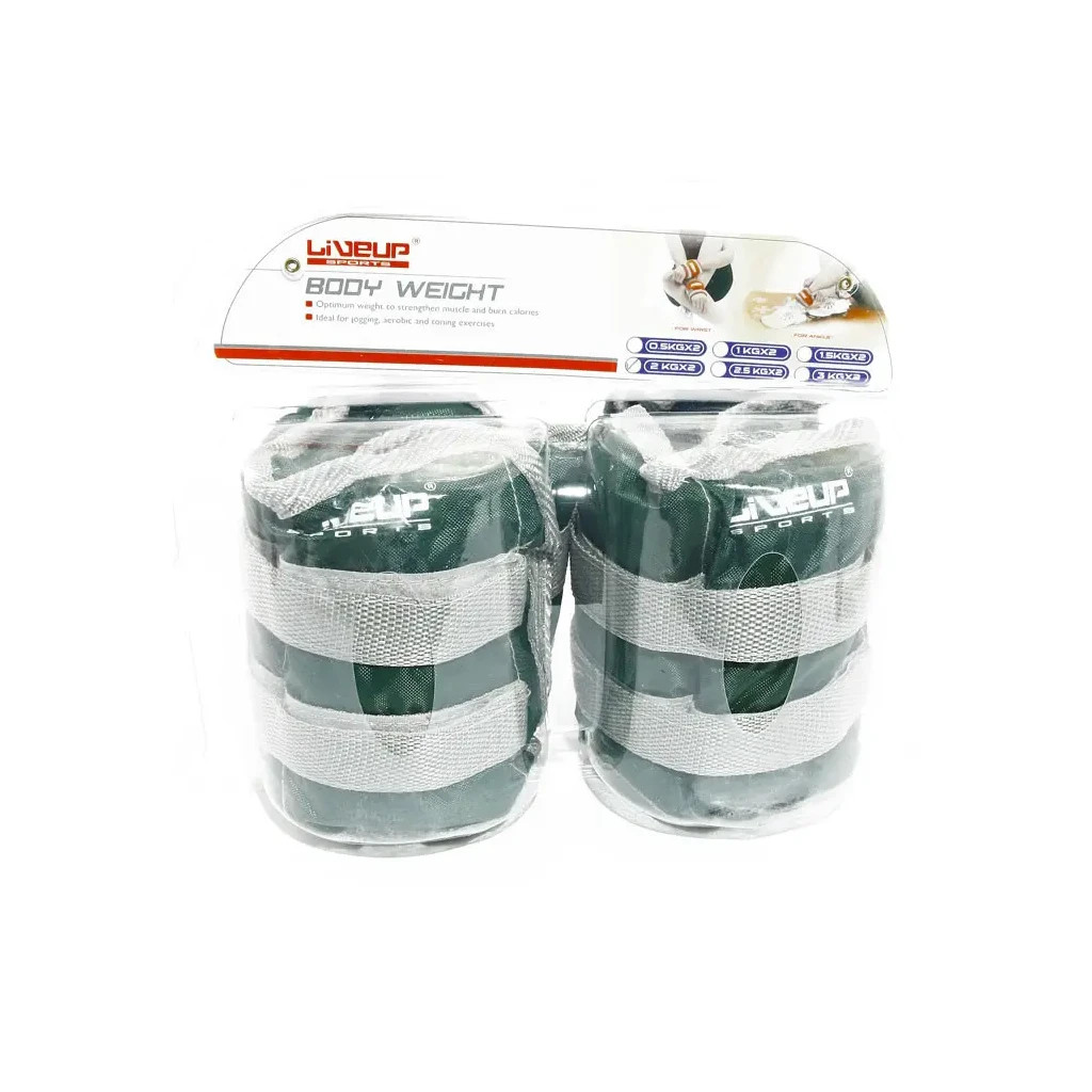 Обважнювач LiveUp Wrist/Ankle Weights LS3011-2 2 шт по 2 кг зелений (6951376126358) Обважнювач LiveUp Wrist/Ankle Weights LS3011-2 2 шт по 2 кг зелений (6951376126358)