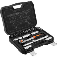 Набір торцевих головок Neo Tools 20шт, 1/2", тріскачка 90 зубців, CrV, кейс (10-032N)