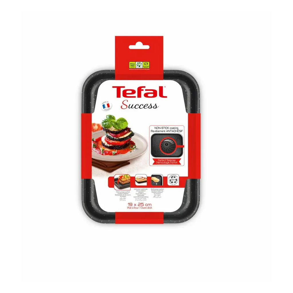 Лист для випікання Tefal Success, прямокутна, 19х25см, алюміній, чорний (J1600502)
