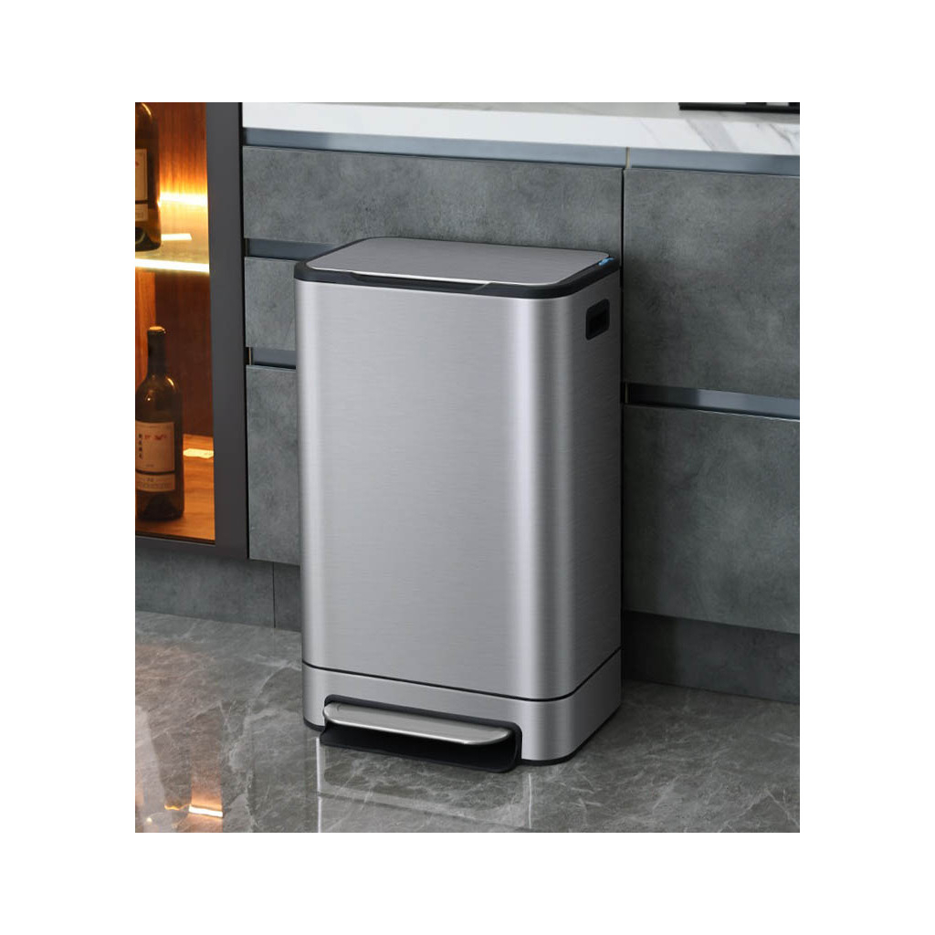 Контейнер для сміття JAH Soft Close З педаллю З внутрішнім відром Срібний металік 30 л (20264)