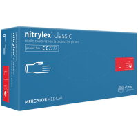 Медичні рукавички Mercator Medical Nitrylex Classic Нітрилові Неопудрені діагностичні Розмір L Сині 100 шт. (3.1011) (5906615004929)