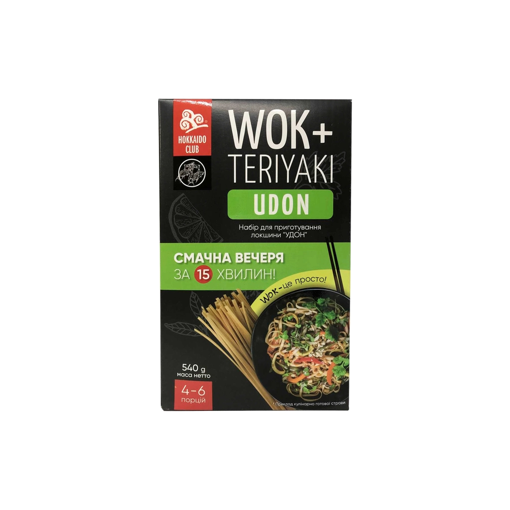 Їжа швидкого приготування Hokkaido Club Набір для приготування Wok-Udon 540 г (4820172441434)